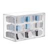 ACOGEDO 9 Grid Contact Lens Organizer, Transparent Plastic Storage Box with Wall Mount Hole, for Daily Disposable Contact Lenses Earrings Hairpins Cosmetics (Transparent) view 2