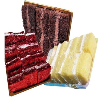 12 Sumptuous Handmade Cake Slices/Chunks; Vanilla, Chocolate, Red-velvet Tea/Party Favours, Wedding, Birthday, Bridal/Baby Shower, ETC Party (6cm x 5cm Each) (12 Portions, Vanilla)