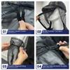 4 Pcs Pest Control Net Suit with Hooded Jacket Pants Gloves Full-Body Mesh Protection Lightweight Polyester Black Adjustable Cuffs for Adults Outdoor Camping Fishing Hunting Gardening(L) view 2