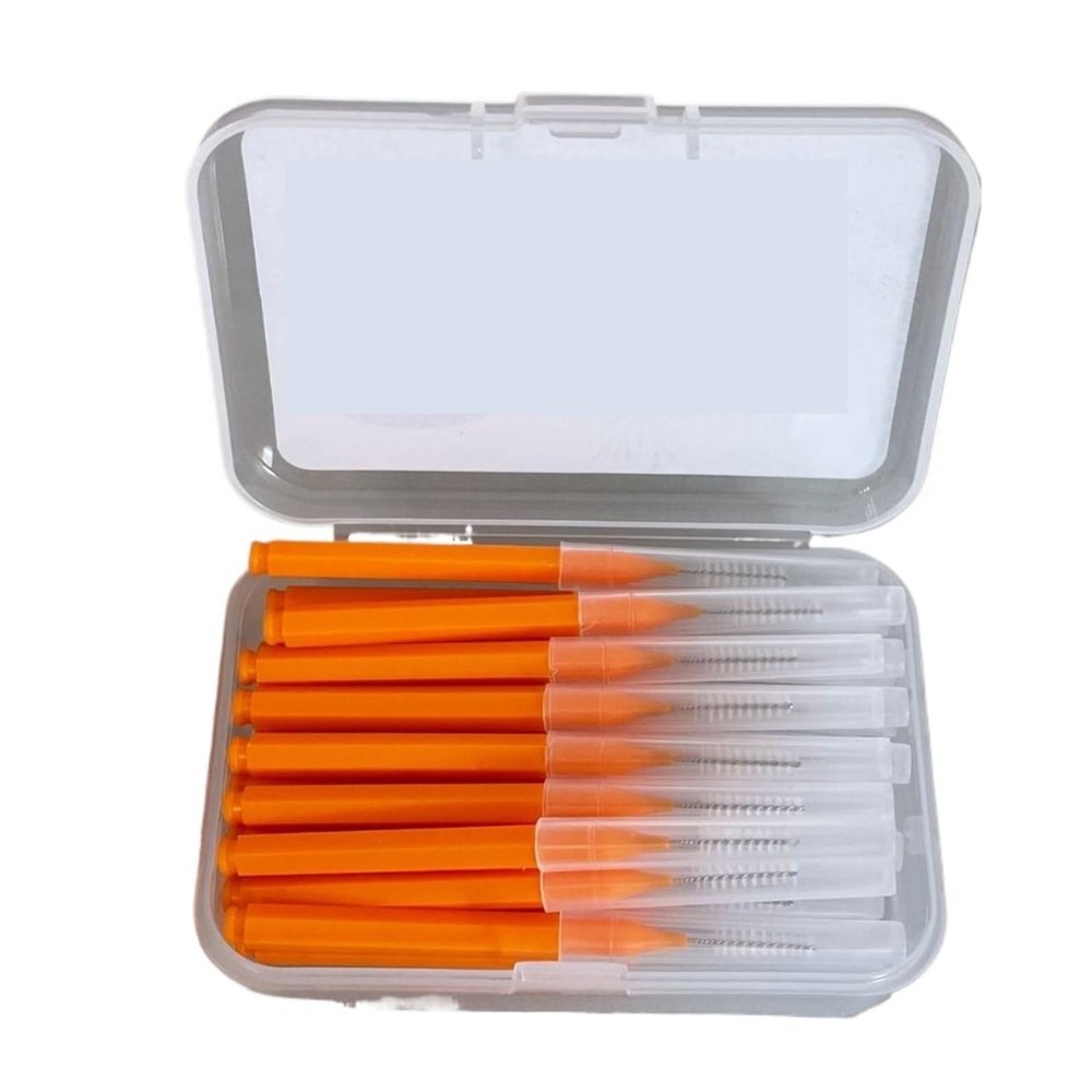 Interdental Brush 30Pcs Interdental Brushes Cleaners Dental Tooth Brush(0.9mm Orange)