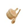 ALCXAZS 4L Capacity Sauna Bucket and Ladle Set Premium Wooden Bath Accessories Spa Pool Sauna Room Applications 4L Bucket and Ladle Set Handmade Bathroom view 4