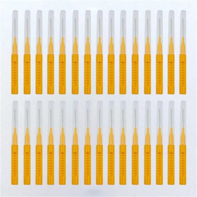 Interdental Brush 30Pcs/Box Interdental Brushes Tooth Escova Cleaners Teeth Brush(Orange)