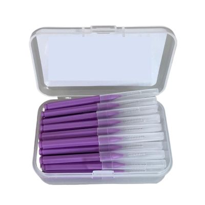 Interdental Brush 30Pcs Interdental Brushes Cleaners Dental Tooth Brush(0.7mm Purple)