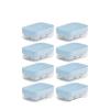 Compatible For 8PCS Push Ice Cube Mould Compartment Mini Summer Storage Box Home Square Silicone with Lid(Blue-8PCS) view 1