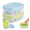 Compatible For 8PCS Push Ice Cube Mould Compartment Mini Summer Storage Box Home Square Silicone with Lid(Blue-8PCS) view 2
