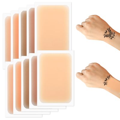 10 Pcs Tattoo Cover Up Tape Waterproof Ultra Thin Tattoo Cover Up Patch Invisible Breathable Concealer Sticker for All Skin Tones Tattoos Scar Birthmarks Dark Spots (5 Colors)