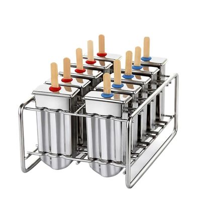 Compatible for Stainless Steel Popsicle Mold Rack Ice Lolly Frozen Maker Homemade Cream with Holder