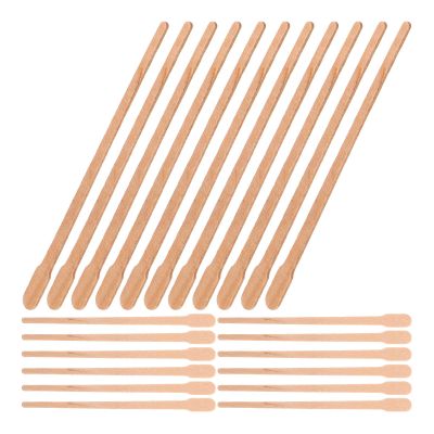 Abaodam 100pcs Waxing Sticks Wooden Body Wax Applicators Oval Top Safe Convenient for Sensitive Small Areas and Beach Hair Removal