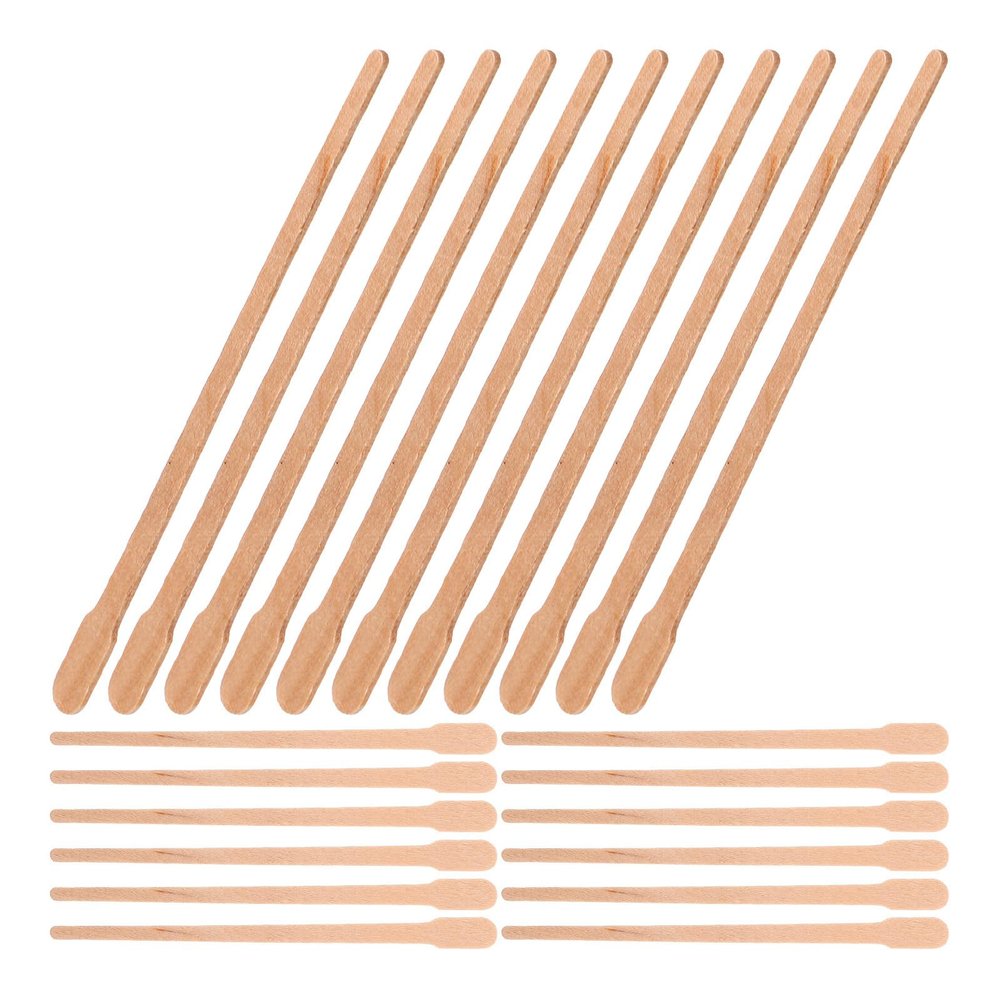 Abaodam 100pcs Waxing Sticks Wooden Body Wax Applicators Oval Top Safe Convenient for Sensitive Small Areas and Beach Hair Removal