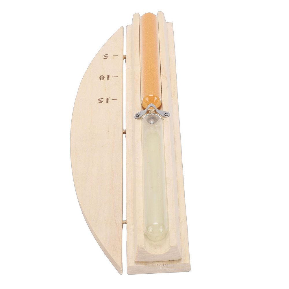 Annadue Wooden Sauna Hourglass 15 Minute Rotatable Sauna Sand Timer with Heat Resistant Glass for