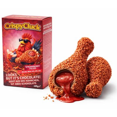 BML Chocolate Filled Crispy Snack Drumstick Shape Strawberry Cream Filling Crunchy Coated Sweet Treat Snack Pack (2)