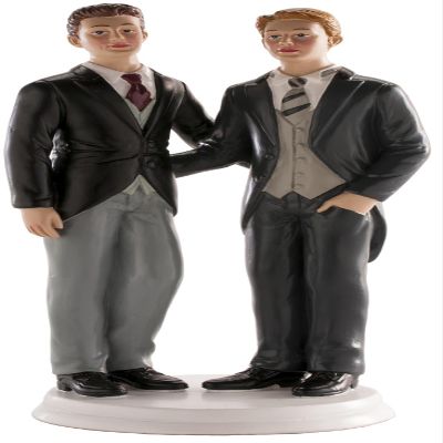 Wedding Cake Topper Figures Wedding Cake Decoration Groom and Groom Entwined.