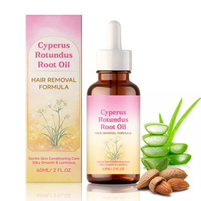 Cyperus Rotundus Hair Removal Skin Serum, Moisturizing and Soothing for Smooth Skin with Peppermint, For All Skin Types, 60ml, 3.4x12cm (1 Pack)