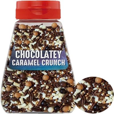 Chocolatey Caramel Crunch 115g Crispy Caramel Coated Cereal Clusters with Chocolate Flavour, Sweet Snack Pack, Sharing & Gifting - Dtk