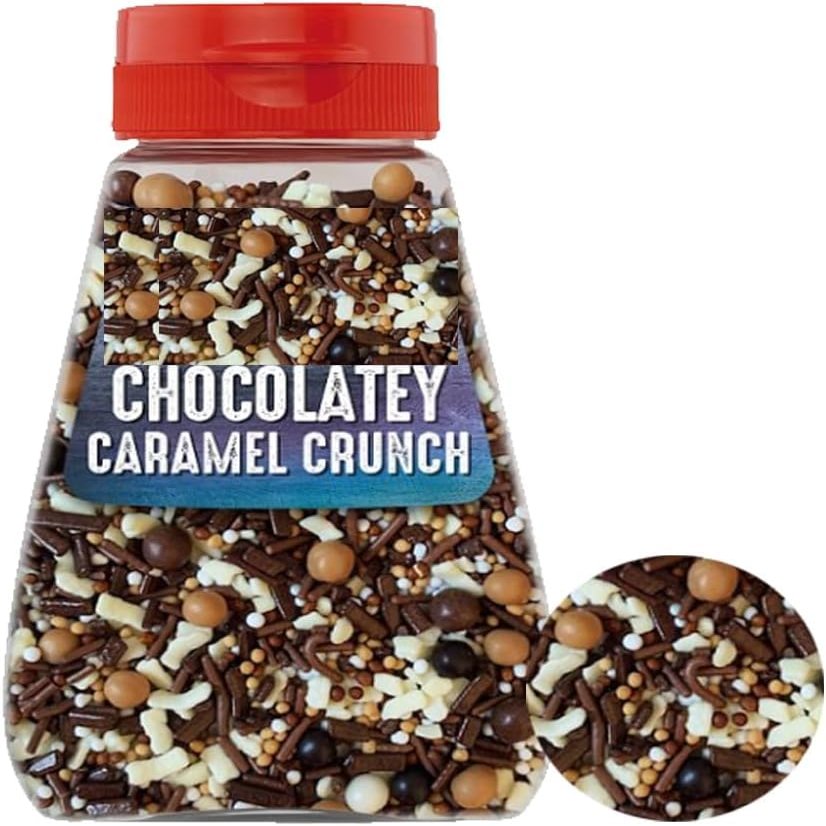 Chocolatey Caramel Crunch 115g Crispy Caramel Coated Cereal Clusters with Chocolate Flavour, Sweet Snack Pack, Sharing & Gifting - Dtk