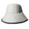ALCXAZS Sauna Hat Russian Headgear Wool Felt Provides Comfort and During Sauna Sessions Light Allows to Wear Without Noticing Have Something On Head Whilst. MATERIALMade of, White view 3