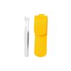 PIXZCSA Stainless Steel Nose Hair Trimmer Eyebrow Scissors Effortlessly Clean Unwanted Facial Hair with Ease Suitable for Travel. Comes Yellow Leather Case Universal Nose view 1