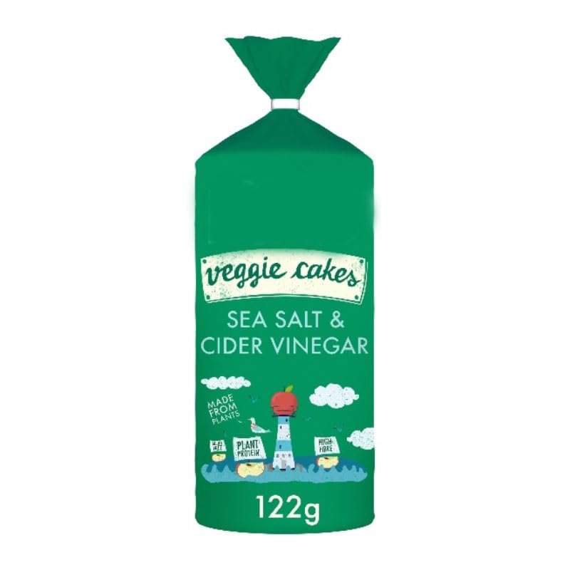 Veggie Cakes Sea Salt & Cider Vinegar, Plant-Based, Gluten-Free, High-Fibre, Vegan Snack, 122g