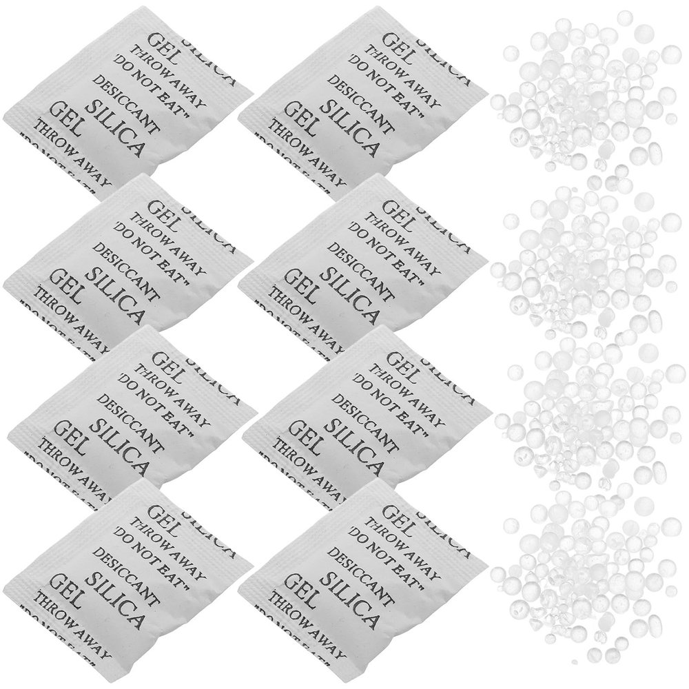 HONMEET 100pcs Silica Gel Packets Moisture Absorber Reusable White Silica Gel Versatile Use for Food Storage Clothes Shoes