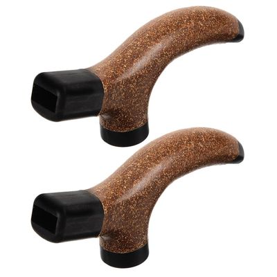 CALLARON 2pcs Wooden Trekking Pole Handle Hiking Pole Adapter with Secure Grip Support for Hands and Wrists Assorted Color Outdoor Activities
