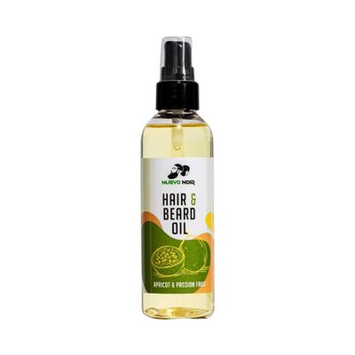 Nuevo Noir Hair & Beard Oil Apricot & Passion Fruit | Premium Beard Oil for Textured Beards | Moisturises, Softens & Strengthens | Natural Grooming Oil 100 ML