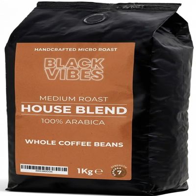 Black Vibes - Coffee Beans (1Kg) | House Blend | Medium Roast | 100% Arabica | Freshly Roasted in Italy