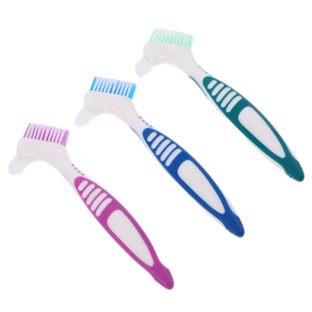 IMUSINICE 3pcs Double Sided Toothbrush Dual Head Soft Nylon Bristles Oral Care Brush for Elderly Seniors Travel and Outings
