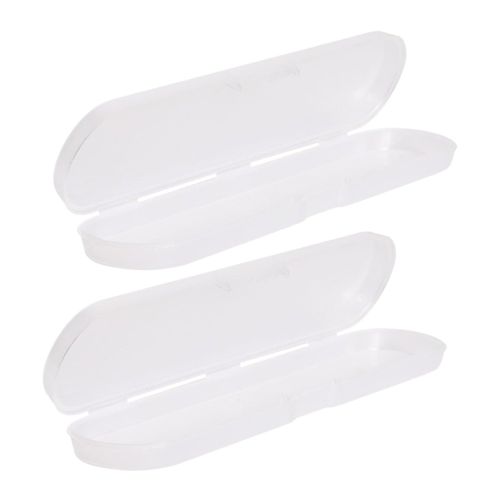 HOMSFOU 2pcs Plastic Thermometer Case Short Thermometer Container Storage Box White Sturdy Design Store and Carry Your for Travel and Home Use