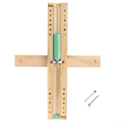 15 Minute Wooden Hourglass Timer Designed for Continuous Operation in For Sauna Rooms Steam Baths and Wellness Center Time Management (green)
