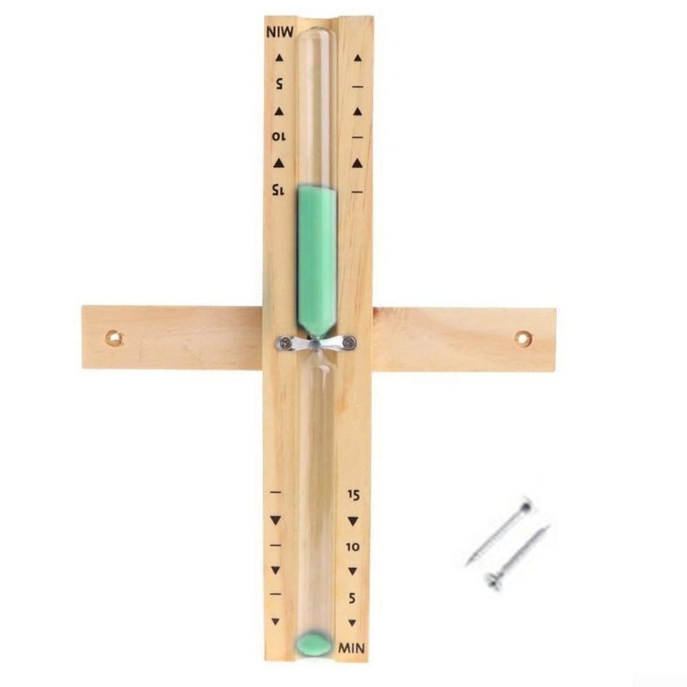 15 Minute Wooden Hourglass Timer Designed for Continuous Operation in For Sauna Rooms Steam Baths and Wellness Center Time Management (green)
