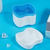 Denture Case, Denture Soaking Cup with Strainer Basket, Leak-Proof Retainer Cleaning Container, False Teeth Storage Box for Travel, Home Storage and Daily Use view 2