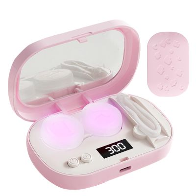 Contact Lens Cleaner Case,LCD Display Eye Lens Care Device - Power Contact Cleaning Device | for Home Travel Commuting Dormitory Camping Business Trip Vacation