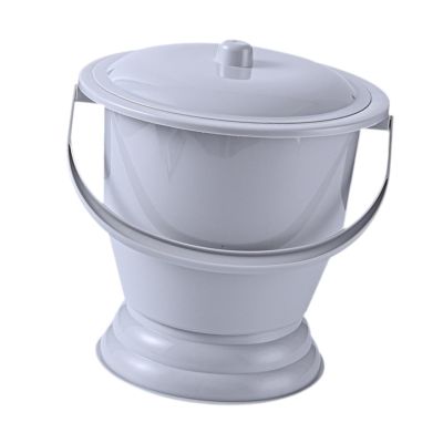 PIXZCSA Household Urinal with Lid Features Comfortable Handle Easy Carrying and Cleanliness in Various Situations and Environments Chamber Pot Urine Toilets Urine Bottle , Gray , 23.7x23x19cm