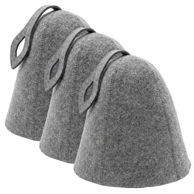 3-Pack Sauna Hat, Breathable Sauna Cap for Women & Men, Wool Hat for Spa & Steam Room, Grey for Men Cap
