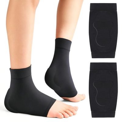 Achilles Tendonitis Heel Protector Socks, Plantar Fasciitis Heel Cup Protectors Achilles Tendon Support Sleeve Gel Padded Compression Sock for Cushion of Bursitis Tendonitis Tenderness Dry Cracked