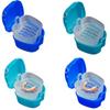 DOITOOL 2pcs Denture Retainer Storage Box Portable Lightweight Pp Material Blue Denture Case with Strainer Hinge for Party and Photo Taking Random Color view 1