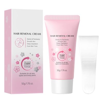 50g Women Facial Hair Removal Cream For Face Sensitive Skin, Gentle And Effective Hair Removal, Moisturizing The Skin, For Underarm Back Facial Travel Vacation Post-Wax Care Bikini Area Leg