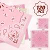 Whaline 120Pcs Paisley Cocktail Napkins Western Bandana Paper Napkins Apricot Pink Cowgirl Party Beverage Napkin for for Wild One Yeehaw Bday Rodeo Bachelorette Birthday view 2