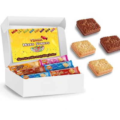Assorted Cream Mixed Flavours of Biscuits Packs 150g With Gift Box - Random Mixed Flavors of Crunchy & Cream Biscuits - hl (15 x Packs)