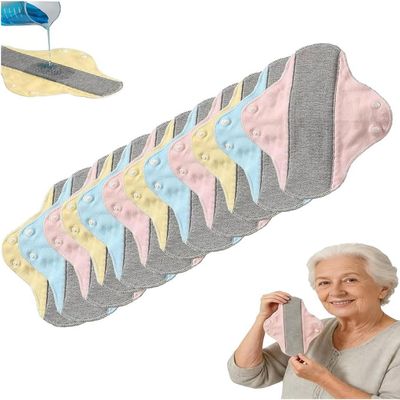12-Pack Reusable Graphene Incontinence Pads, Reusable Leak-Proof & Waterproof Washable Incontinence Pads,Honeycomb Absorbent for Elderly Care & Mobility Support, Feel Dry, Comfortable (12Pc)