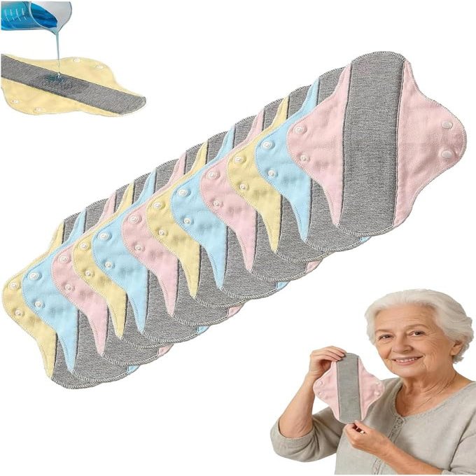 12-Pack Reusable Graphene Incontinence Pads, Reusable Leak-Proof & Waterproof Washable Incontinence Pads,Honeycomb Absorbent for Elderly Care & Mobility Support, Feel Dry, Comfortable (12Pc)