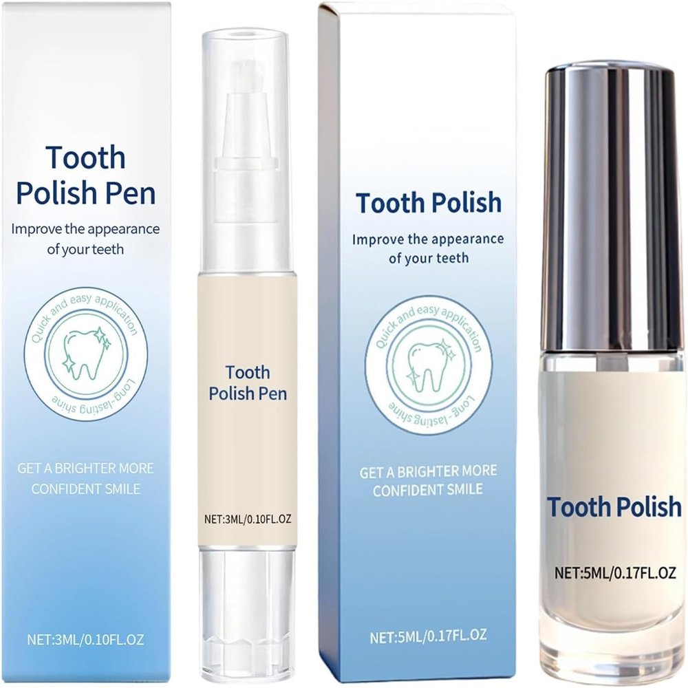 2PCS White Tooth Paint Set, Portable Instant Whitening Teeth Paint, Easy to Use Gentle Care Teeth