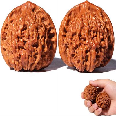 2026 New Wenwan Walnuts, Chinese Walnut Fidget Toys for Stress Relief Hand Massage, 2pcs Solid Wood Grip Balls, Portable Care Balls for Elderly Hand Exercise Training Meditation (Only Walnuts)