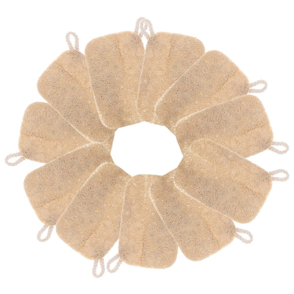 STOBAZA 30pcs Natural Loofah Scouring Pads Loofah Household Items Skin-friendly Easy to Store Cleaning Brush for Kitchen Dishes Home and Outdoor Activities