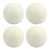 Fabric Softener Ball 4 Pcs Round Natural Wool Dryer Balls, Reusable Static Reduction, wrinkl Release, Pet Hair Removal, Quick Drying Laundry Helper | For Household Clothing Care Tumble Dryer Use view 1