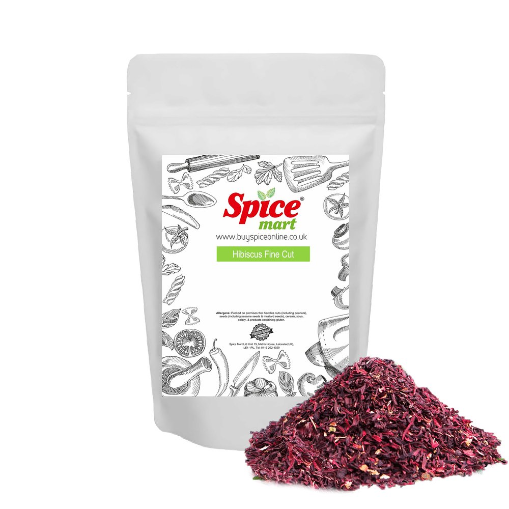 1kg | Hibiscus Fine Cut | Flower Dried Loose Leaf Herbal Tea Brew Premium Quality by Spice Mart (1000 Grams)