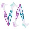 TEMPNAP 4pcs Denture Brush with Large Handle and Multi-Layered Bristles, Double-Sided Toothbrush Made of Pp and Nylon, Ergonomic Design Gentle on Gums for Effective Denture Cleaning view 1