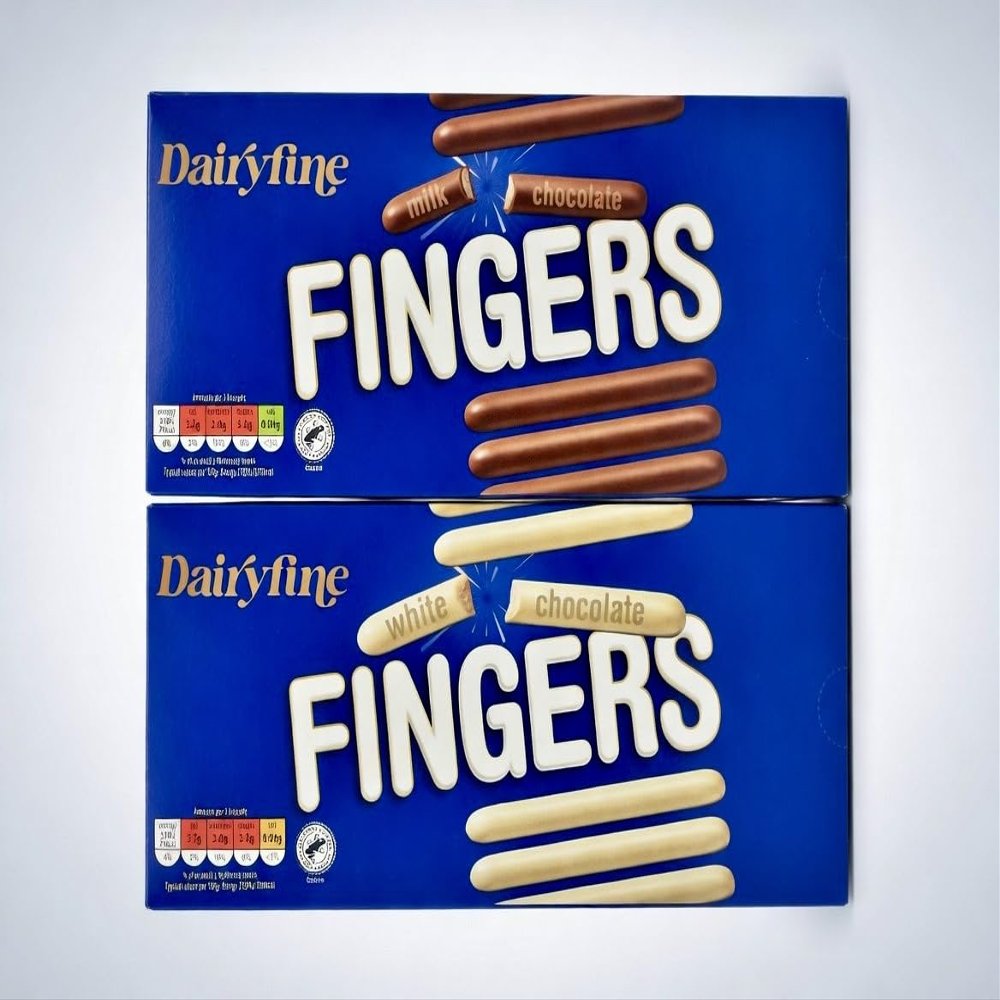 Dairyfine Chocolate Fingers Biscuits, Milk and White Chocolate Variety, Finger Biscuit Snacks