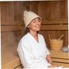 3-Pack Sauna Hat, Breathable Sauna Cap for Women & Men, Wool Hat for Spa & Steam Room, White view 4
