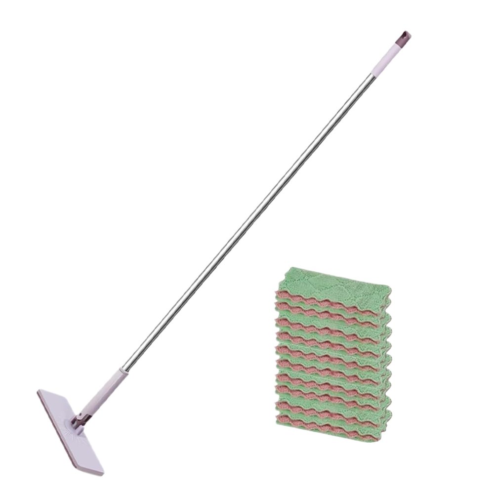 1 Set Lazy Mop Clip On, Clamping System Mini Mops, Flat Mops For Floor Cleaning, For Home Apartment Bathroom Living Room Tile Glass Window Under Ceiling.